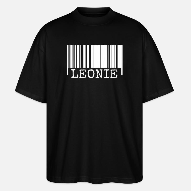 Leonie als Strichcode - Stanley/Stella Oversized Unisex Bio T-Shirt Blaster 2.0 - Schwarz