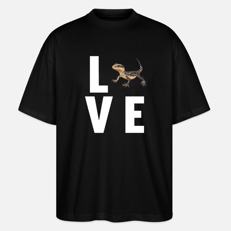Eidechsen Eidechse - Stanley/Stella Oversized Unisex Bio T-Shirt Blaster 2.0 - Schwarz