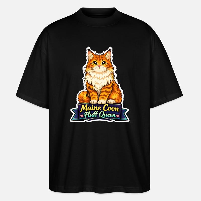 Maine Coon Fluff Queen Katze Design - Stanley/Stella Oversized Unisex Bio T-Shirt Blaster 2.0 - Schwarz