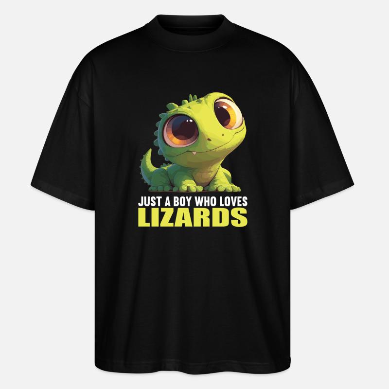 Eidechsen Eidechse - Stanley/Stella Oversized Unisex Bio T-Shirt Blaster 2.0 - Schwarz