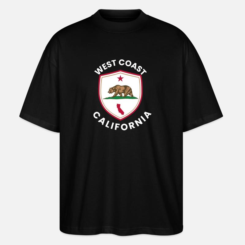 California Bear Shield Logo - Stanley/Stella Oversized Unisex Organic T-shirt Blaster 2.0 - black
