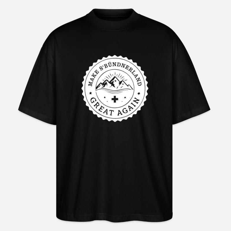 make s'Bünderland great again - Stanley/Stella Oversized Unisex Organic T-shirt Blaster 2.0 - black