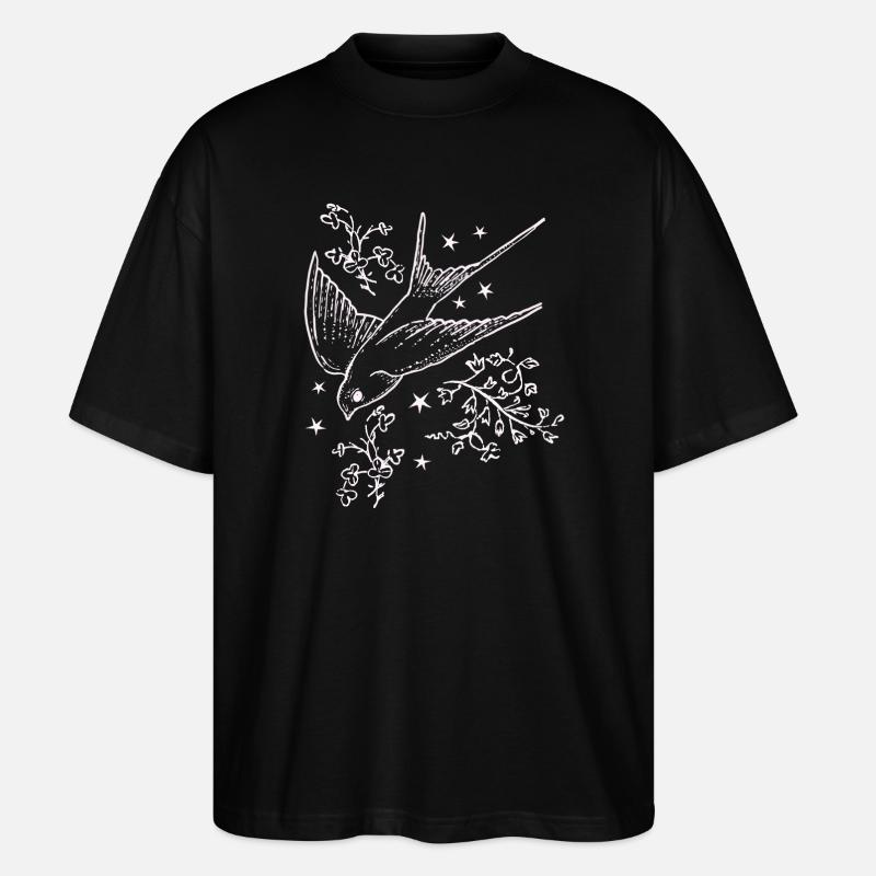 Schwalbenflug im Sternenflug - Stanley/Stella Oversized Unisex Bio T-Shirt Blaster 2.0 - Schwarz