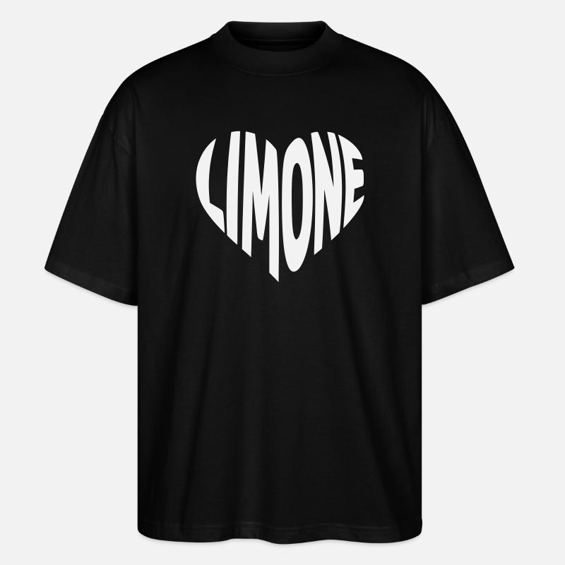 Limone Herz Design - Stanley/Stella Oversized Unisex Bio T-Shirt Blaster 2.0 - Schwarz