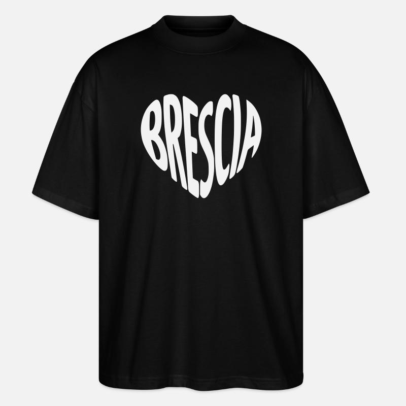 Brescia, Italy Heart Shape - Stanley/Stella Oversized Unisex Organic T-shirt Blaster 2.0 - black