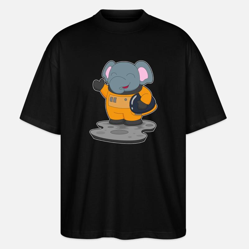Astronaute éléphant spatial - T-shirt bio Blaster 2.0 coupe oversize Stanley/Stella Unisexe - noir