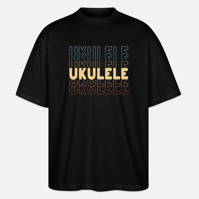 Typographie du ukulélé - T-shirt bio Blaster 2.0 coupe oversize Stanley/Stella Unisexe - noir