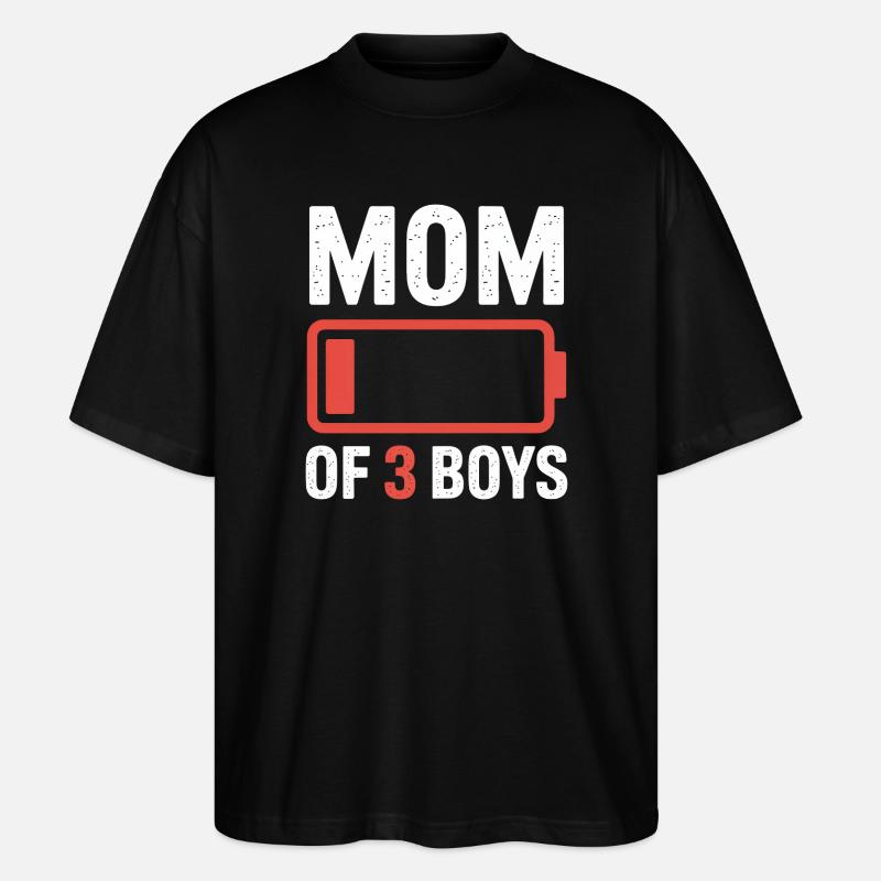 Batterie maman de trois garçons - T-shirt bio Blaster 2.0 coupe oversize Stanley/Stella Unisexe - noir