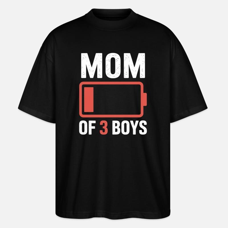 Batterie maman de trois garçons - T-shirt bio Blaster 2.0 coupe oversize Stanley/Stella Unisexe - noir