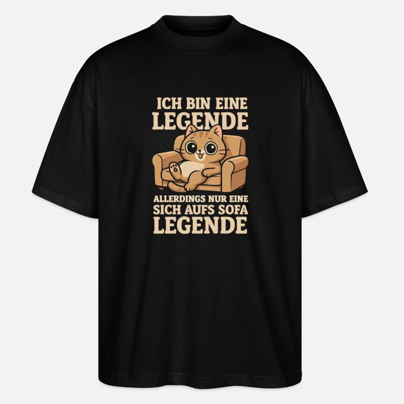 Cat Sofa Legend Funny Saying - Stanley/Stella Oversized Unisex Organic T-shirt Blaster 2.0 - black