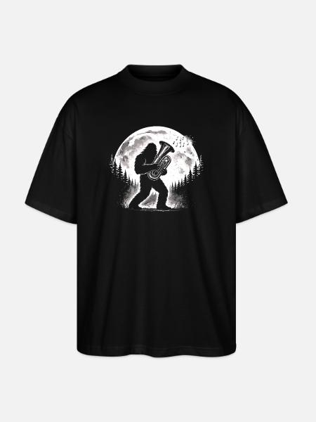 Bigfoot tuba player - Stanley/Stella Oversized Unisex Organic T-shirt Blaster 2.0 - black