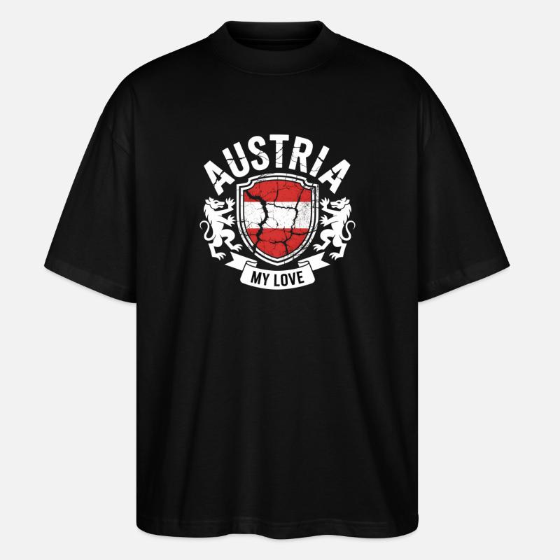 Austria - My Love - Stanley/Stella Oversized Unisex Bio T-Shirt Blaster 2.0 - Schwarz