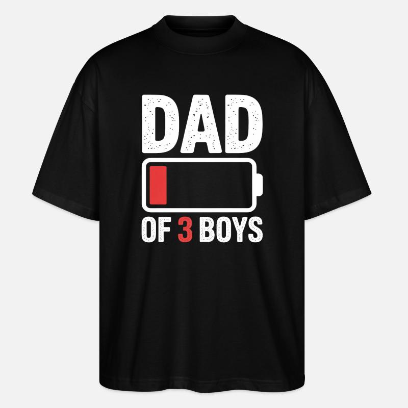 Père de trois garçons - T-shirt bio Blaster 2.0 coupe oversize Stanley/Stella Unisexe - noir
