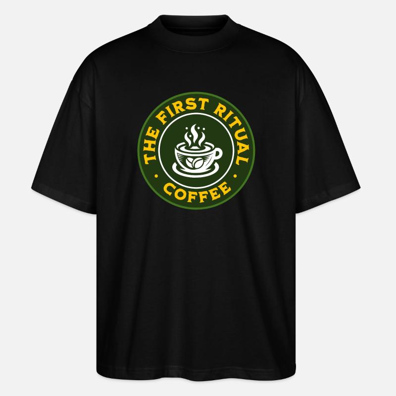 Erstes Ritual-Kaffeeabzeichen - Stanley/Stella Oversized Unisex Bio T-Shirt Blaster 2.0 - Schwarz