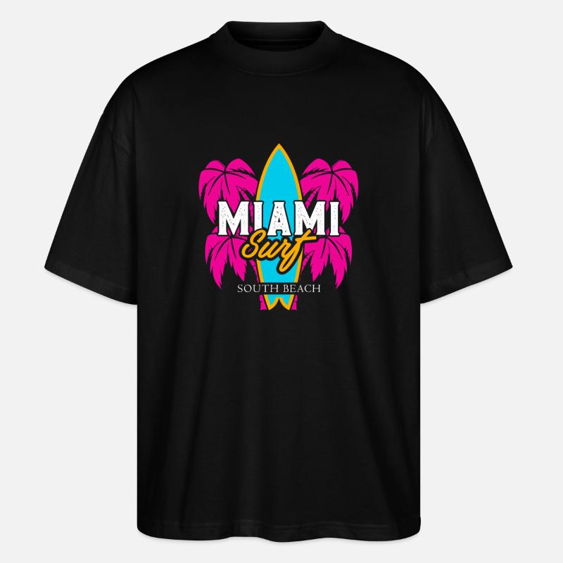 Conception de Miami Surf South Beach - T-shirt bio Blaster 2.0 coupe oversize Stanley/Stella Unisexe - noir