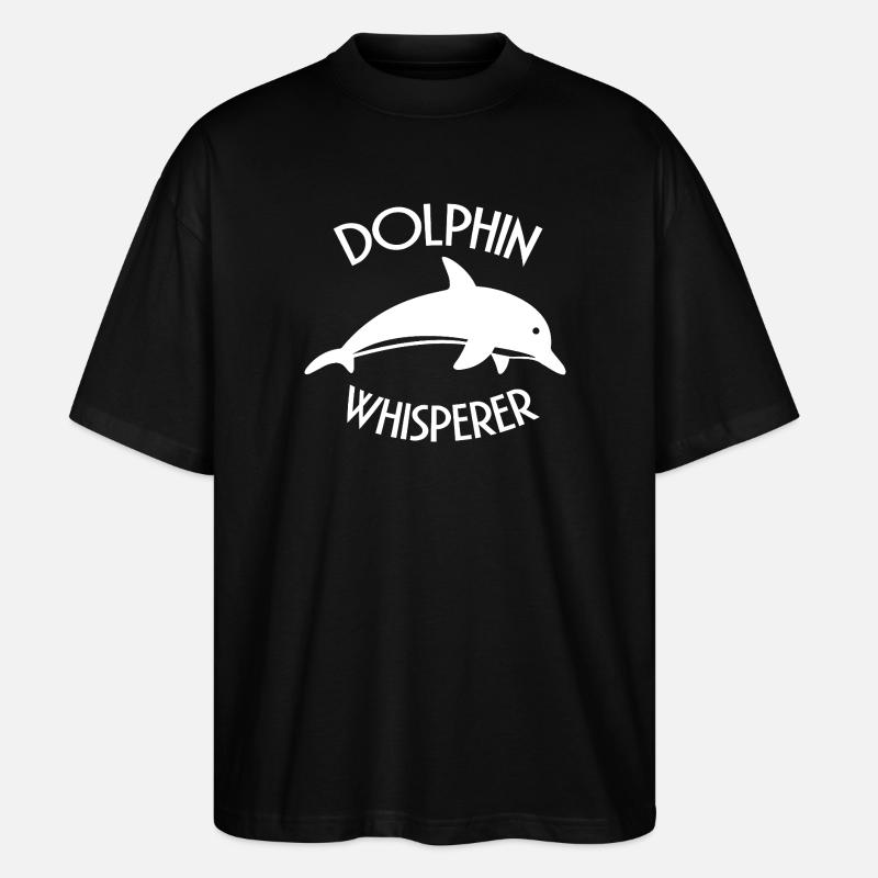 Image Dolphin Whisperer Ocean Lover - T-shirt bio Blaster 2.0 coupe oversize Stanley/Stella Unisexe - noir