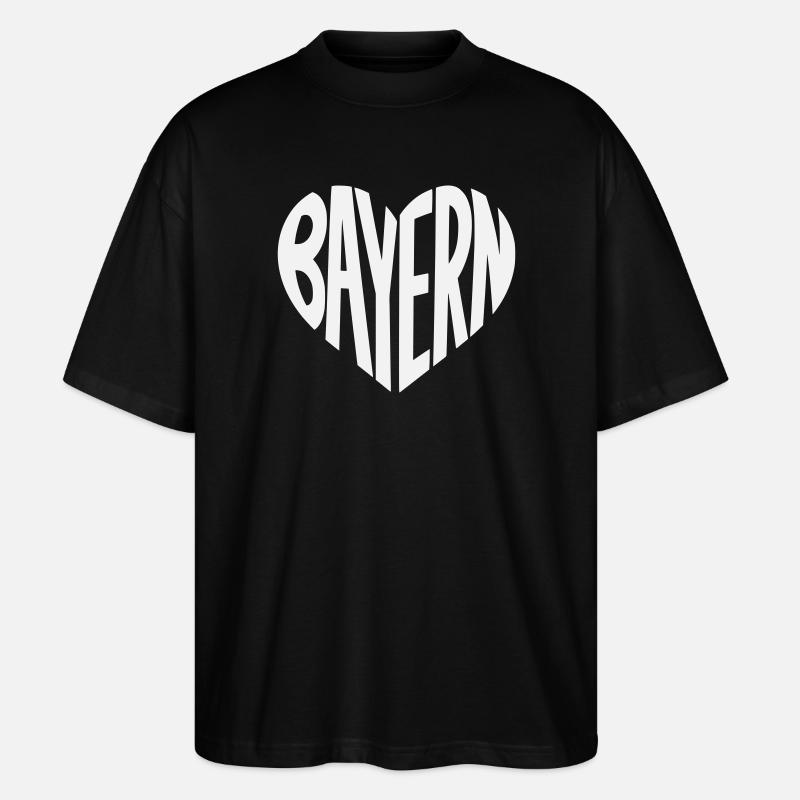Bavaria Heart Typography - Stanley/Stella Oversized Unisex Organic T-shirt Blaster 2.0 - black