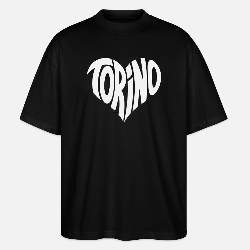 Turin, Torino Heart Design - T-shirt bio Blaster 2.0 coupe oversize Stanley/Stella Unisexe - noir