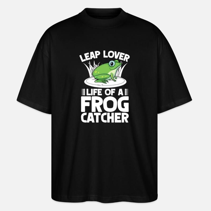 Frog Catcher Leap Lover Frog - Stanley/Stella Oversized Unisex Bio T-Shirt Blaster 2.0 - Schwarz