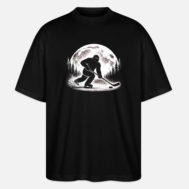Bigfoot Eishockeyspieler - Stanley/Stella Oversized Unisex Bio T-Shirt Blaster 2.0 - Schwarz