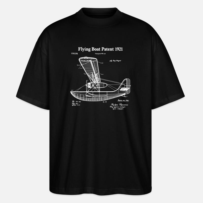 Flugboot-Patent - Stanley/Stella Oversized Unisex Bio T-Shirt Blaster 2.0 - Schwarz
