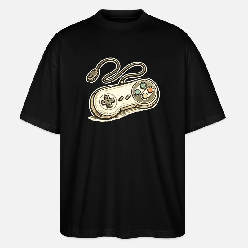 Retro Spielcontroller Grafik - Stanley/Stella Oversized Unisex Bio T-Shirt Blaster 2.0 - Schwarz