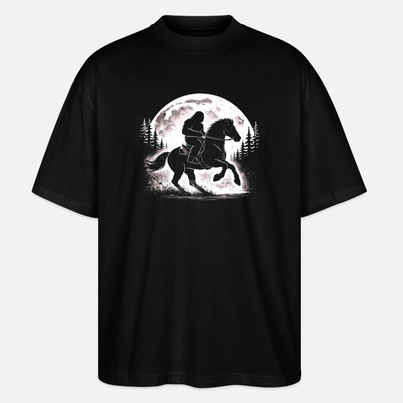 Bigfoot Reiten - Stanley/Stella Oversized Unisex Bio T-Shirt Blaster 2.0 - Schwarz