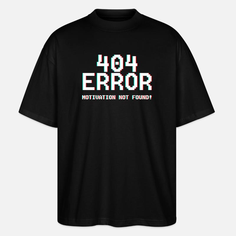 404 Fehler Motiv Glitch-Design - Stanley/Stella Oversized Unisex Bio T-Shirt Blaster 2.0 - Schwarz