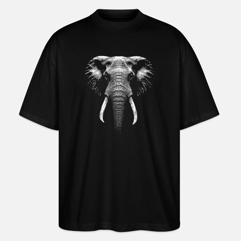 Afrikanischer Elefant - Stanley/Stella Oversized Unisex Bio T-Shirt Blaster 2.0 - Schwarz