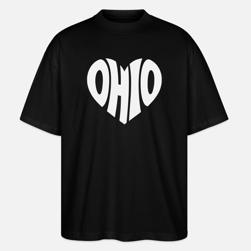 Logo du cœur de l’Ohio - T-shirt bio Blaster 2.0 coupe oversize Stanley/Stella Unisexe - noir