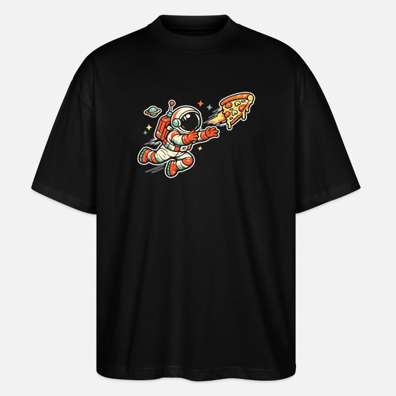 Astronaut auf Pizzajagd - Stanley/Stella Oversized Unisex Bio T-Shirt Blaster 2.0 - Schwarz