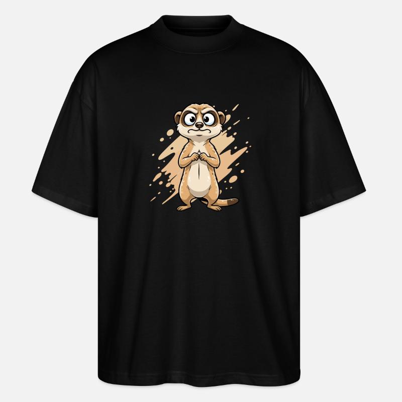 Caricature de Suricate Douteuse - T-shirt bio Blaster 2.0 coupe oversize Stanley/Stella Unisexe - noir