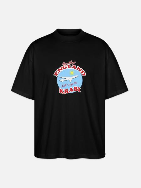 Goodbye England Let´s go to Krabi - Stanley/Stella Oversized Unisex Organic T-shirt Blaster 2.0 - black