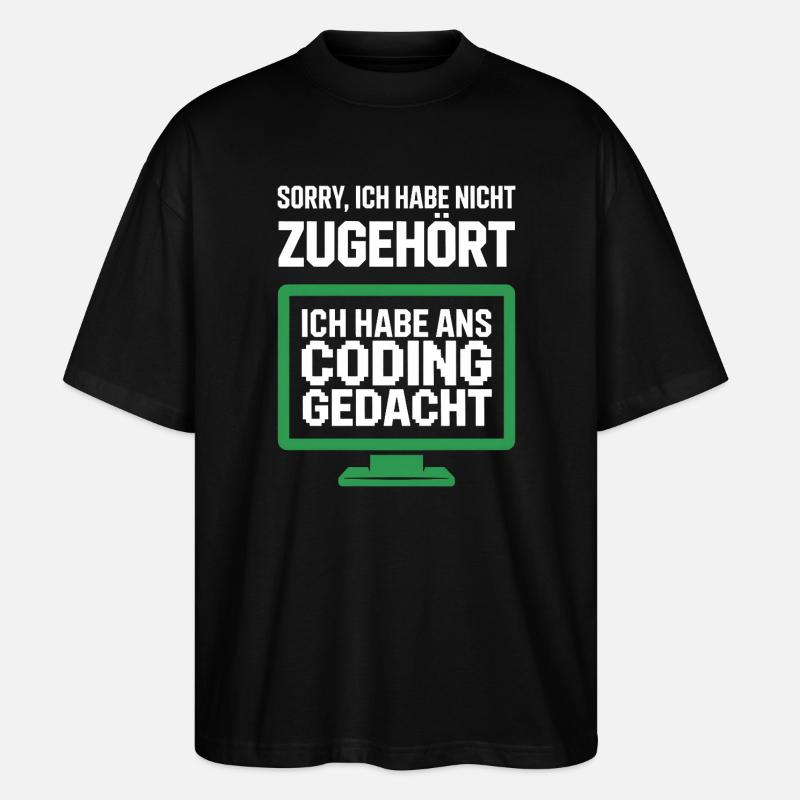 Coding Gedacht Bildschirm Spruch - Stanley/Stella Oversized Unisex Bio T-Shirt Blaster 2.0 - Schwarz