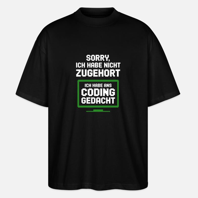 Coding Monitor Tee - Stanley/Stella Oversized Unisex Bio T-Shirt Blaster 2.0 - Schwarz