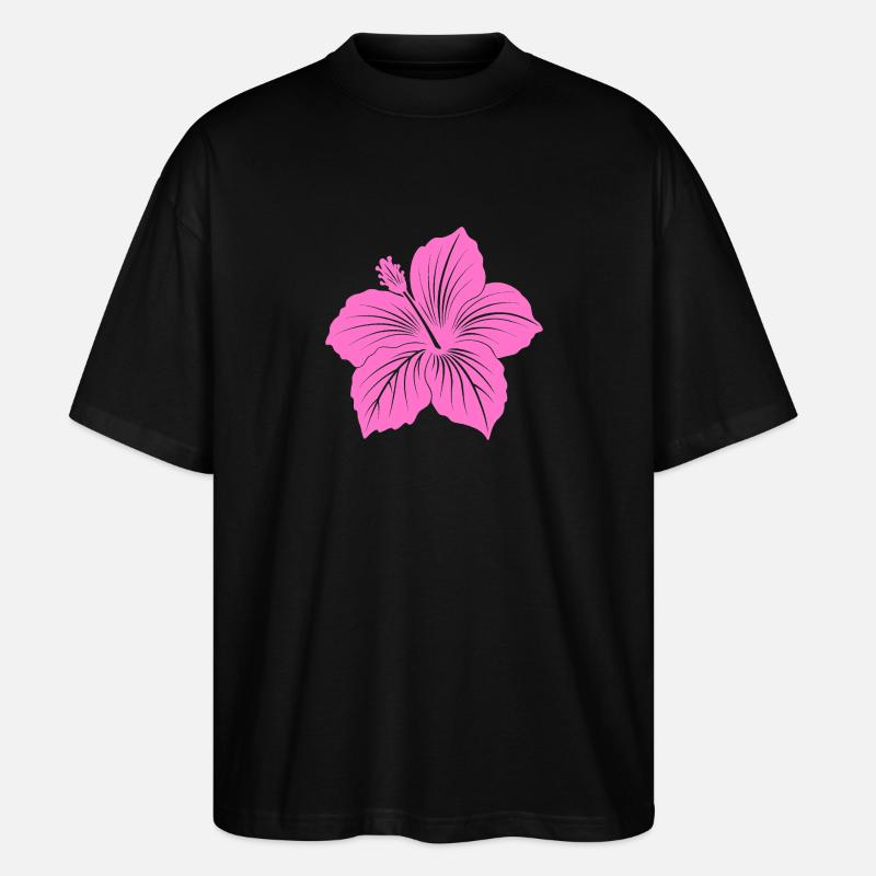 Fleur d’hibiscus - T-shirt bio Blaster 2.0 coupe oversize Stanley/Stella Unisexe - noir