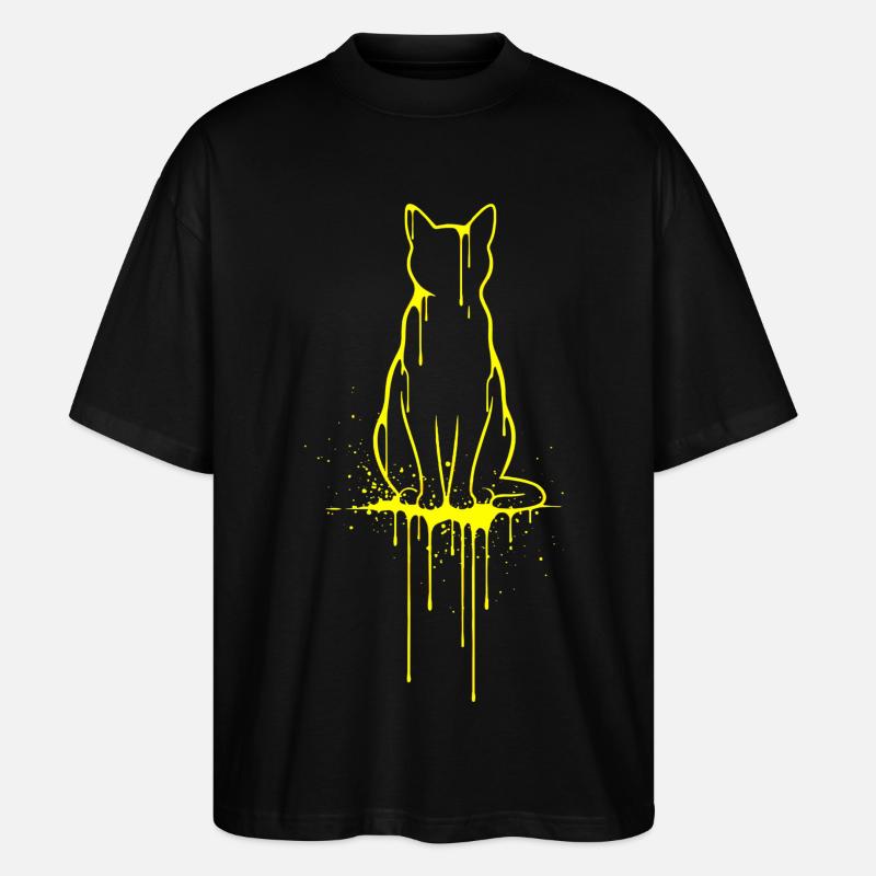 Silhouette de chat Look doré - T-shirt bio Blaster 2.0 coupe oversize Stanley/Stella Unisexe - noir