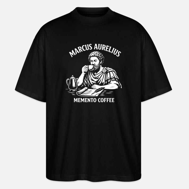 Marcus Aurelius Memento Coffee - Stanley/Stella Oversized Unisex Organic T-shirt Blaster 2.0 - black