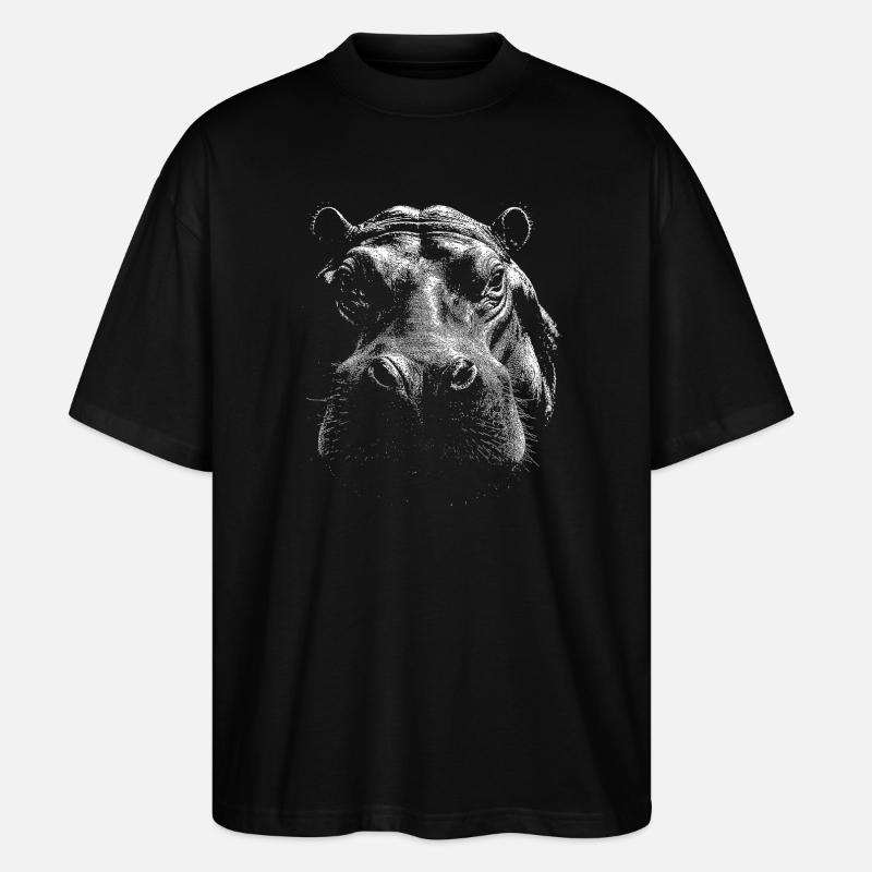 Flusspferd - Stanley/Stella Oversized Unisex Bio T-Shirt Blaster 2.0 - Schwarz