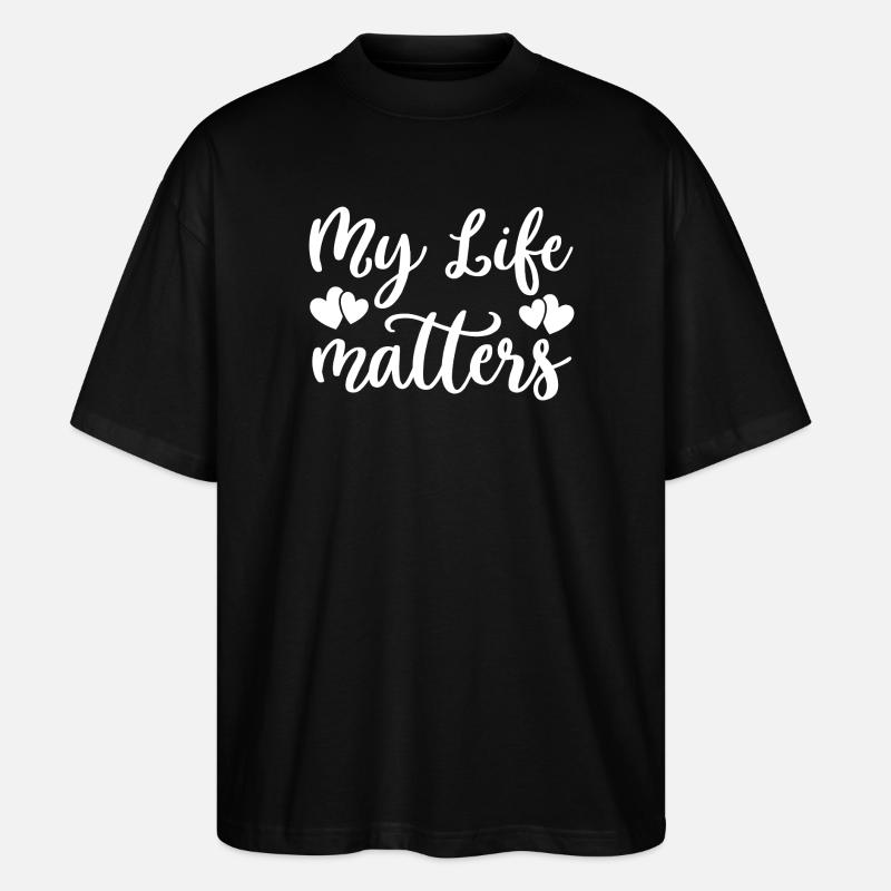 Ma vie compte les cœurs - T-shirt bio Blaster 2.0 coupe oversize Stanley/Stella Unisexe - noir