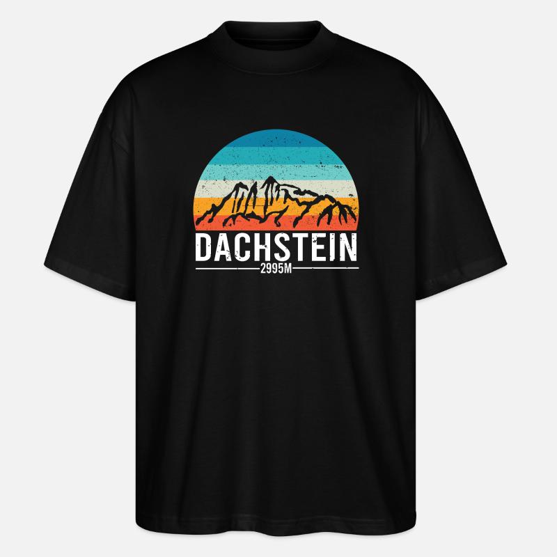 Dachstein Ramsau Austria Retro Sunset - Stanley/Stella Oversized Unisex Organic T-shirt Blaster 2.0 - black
