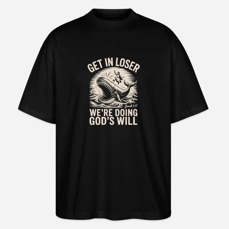La drôle Christian Johnah - T-shirt bio Blaster 2.0 coupe oversize Stanley/Stella Unisexe - noir
