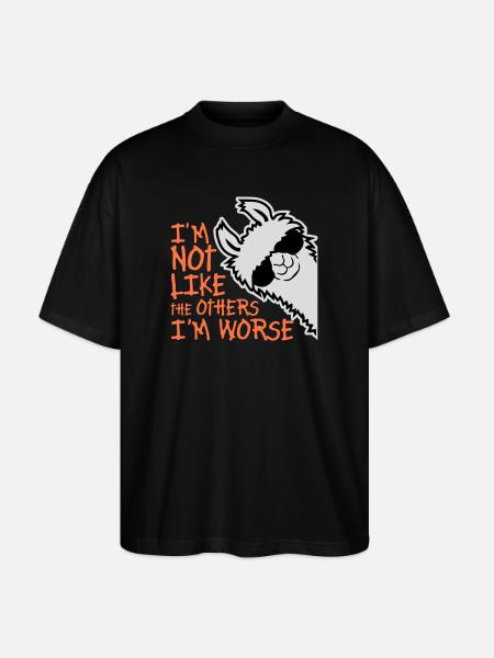 Lama-solbriller ikke som de andre Jeg er værre - Stanley/Stella Oversize Unisex Øko T-shirt Blaster 2.0 - sort