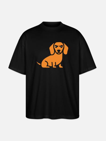 Dackel Hund Flat Design - Stanley/Stella Oversized Unisex Bio T-Shirt Blaster 2.0 - Schwarz