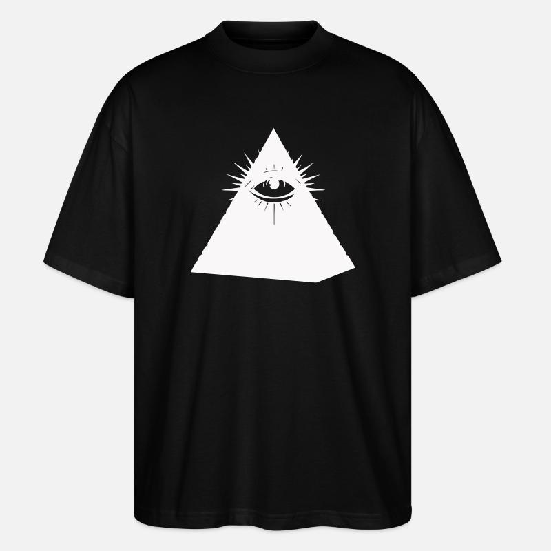 Symbole de l’œil pyramidal Illuminati - T-shirt bio Blaster 2.0 coupe oversize Stanley/Stella Unisexe - noir