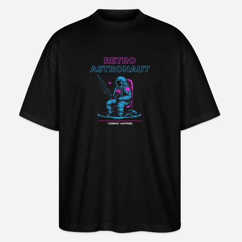 Retro Astronaut - Stanley/Stella Oversized Unisex Bio T-Shirt Blaster 2.0 - Schwarz
