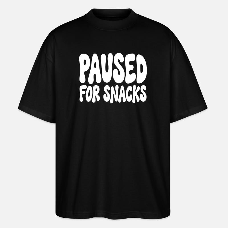 Pause for snacks gamer siger humor - Stanley/Stella Oversize Unisex Øko T-shirt Blaster 2.0 - sort
