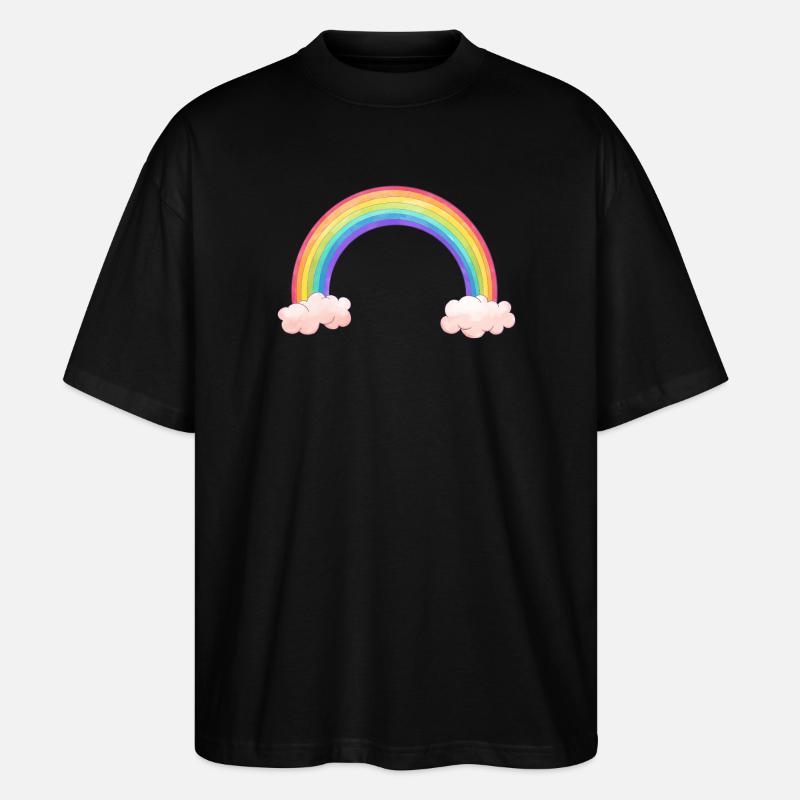Rainbow bow with clouds - Stanley/Stella Oversized Unisex Organic T-shirt Blaster 2.0 - black
