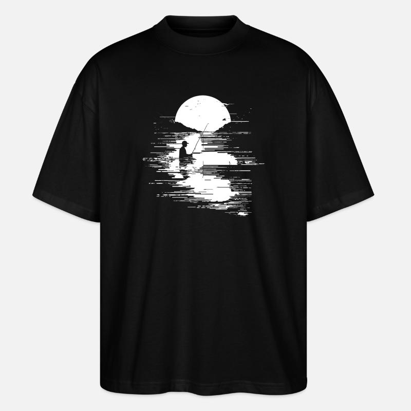 Fischen Grafik - Stanley/Stella Oversized Unisex Bio T-Shirt Blaster 2.0 - Schwarz