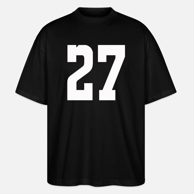 Ziffern 27 Kontrast-Design - Stanley/Stella Oversized Unisex Bio T-Shirt Blaster 2.0 - Schwarz